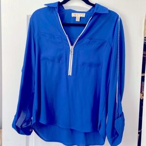 Michael Kors blouse. Blue with white stripes on the arm.